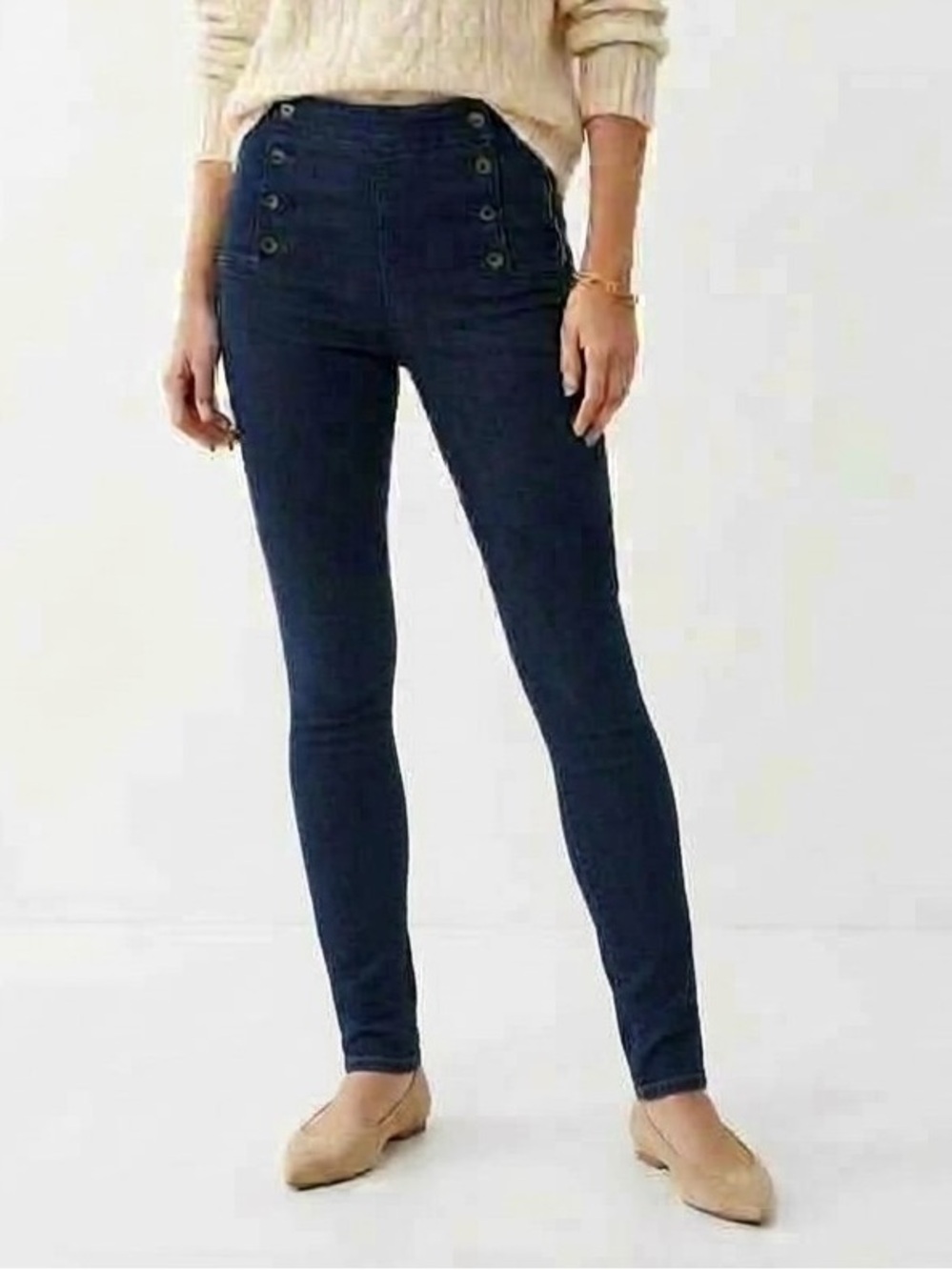 White House Black Market Dark Blue Women's Sailor Front Jeggings